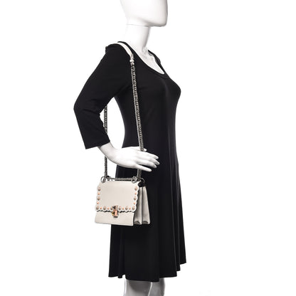 Fendi Vitello Liberty Scalloped Multi Studded Small Kan I Shoulder Bag White Ice Multicolor 2 of 13