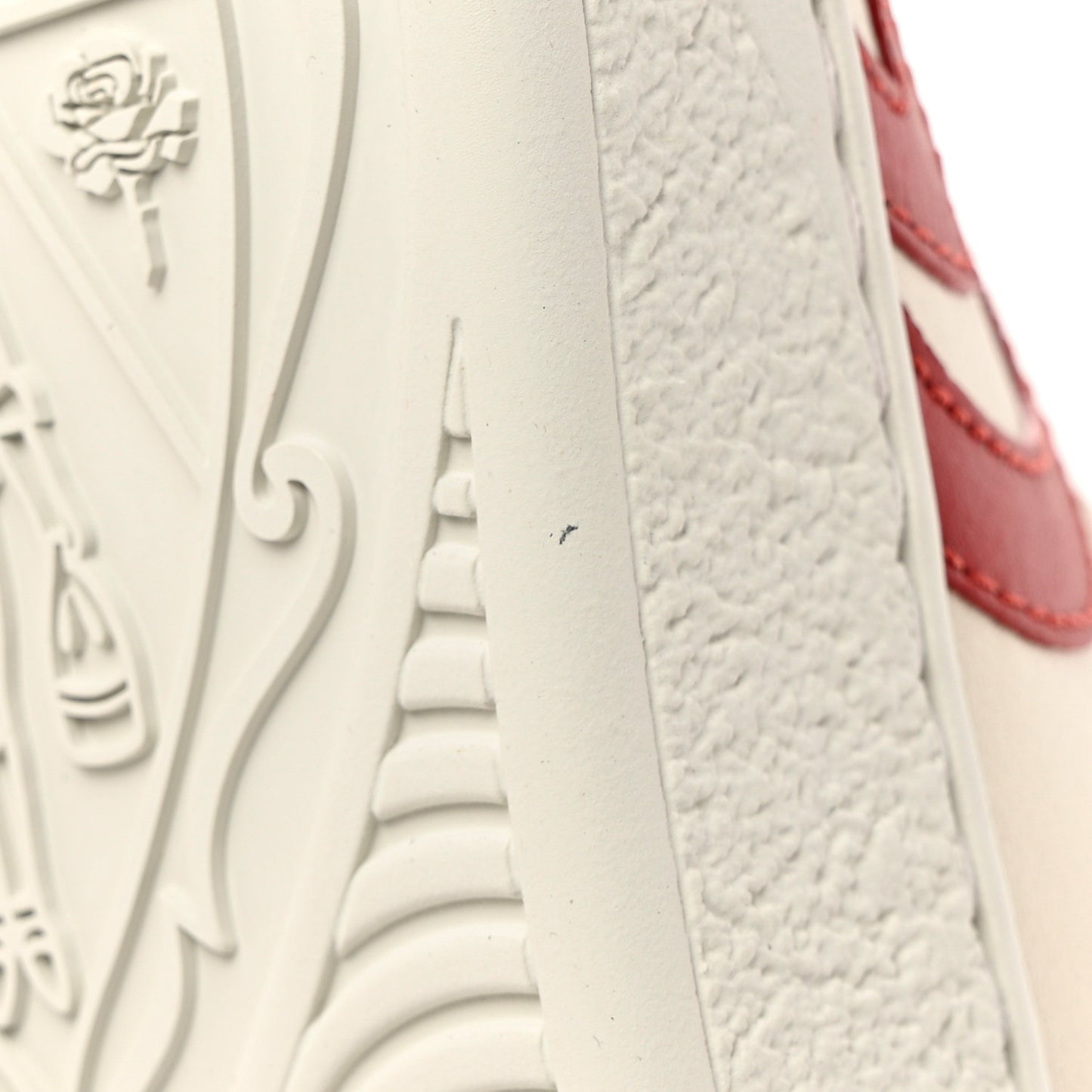 Calfskin Nubuck Interlocking G Mens New Ace Sneakers 13 Mystic White Hibiscus Red Bright Splash