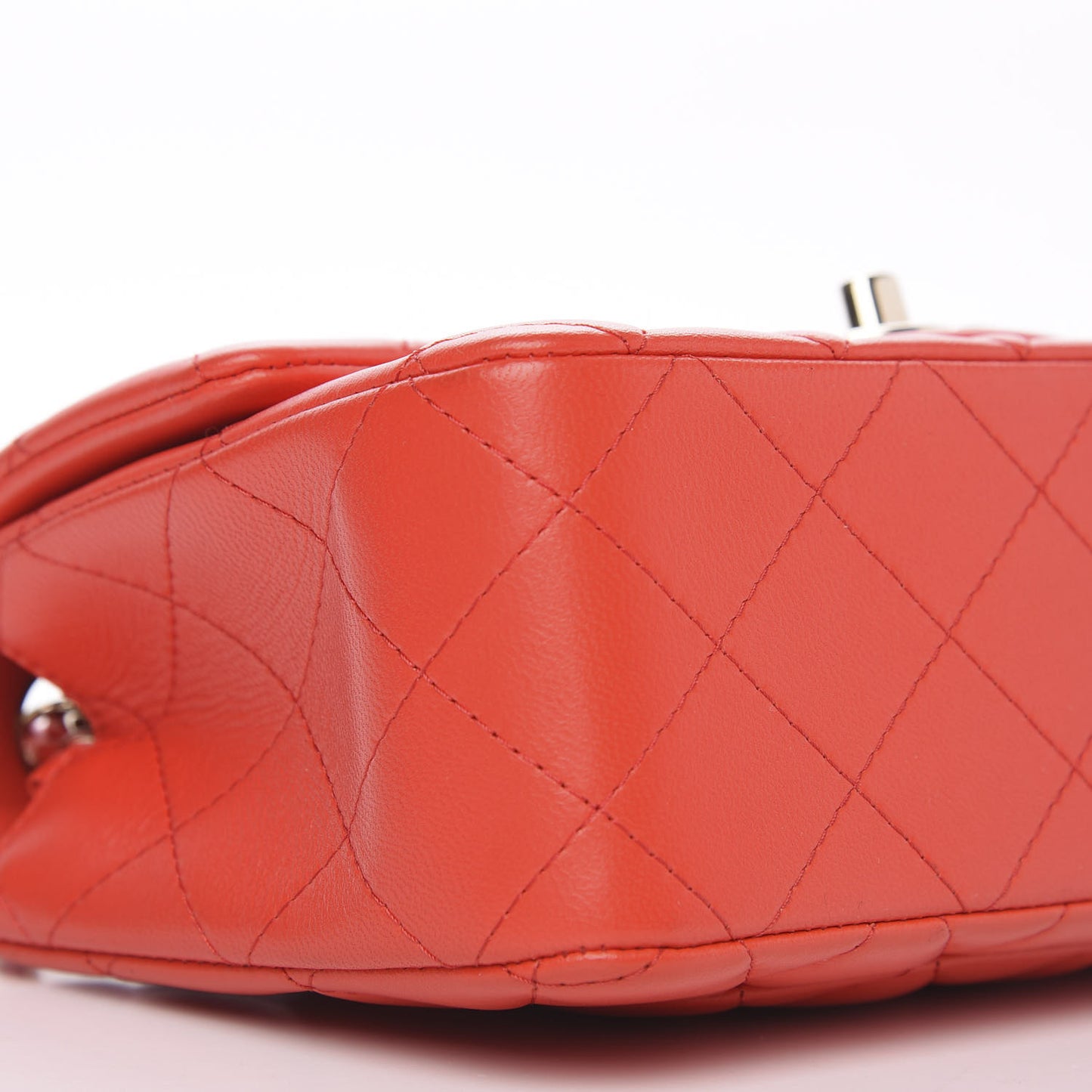 Lambskin Quilted Mini Rectangular Flap Red