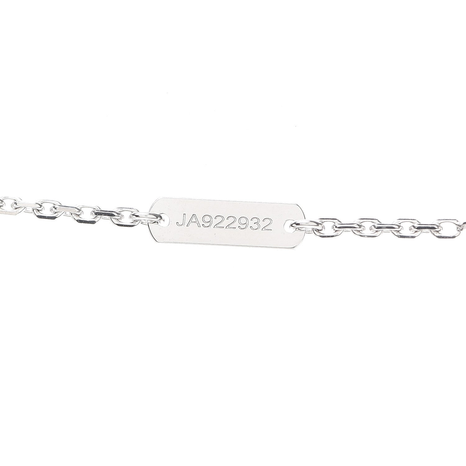 Van Cleef & Arpels 18K White Gold Diamond Guilloche Vintage Alhambra Pendant Necklace 5 of 8