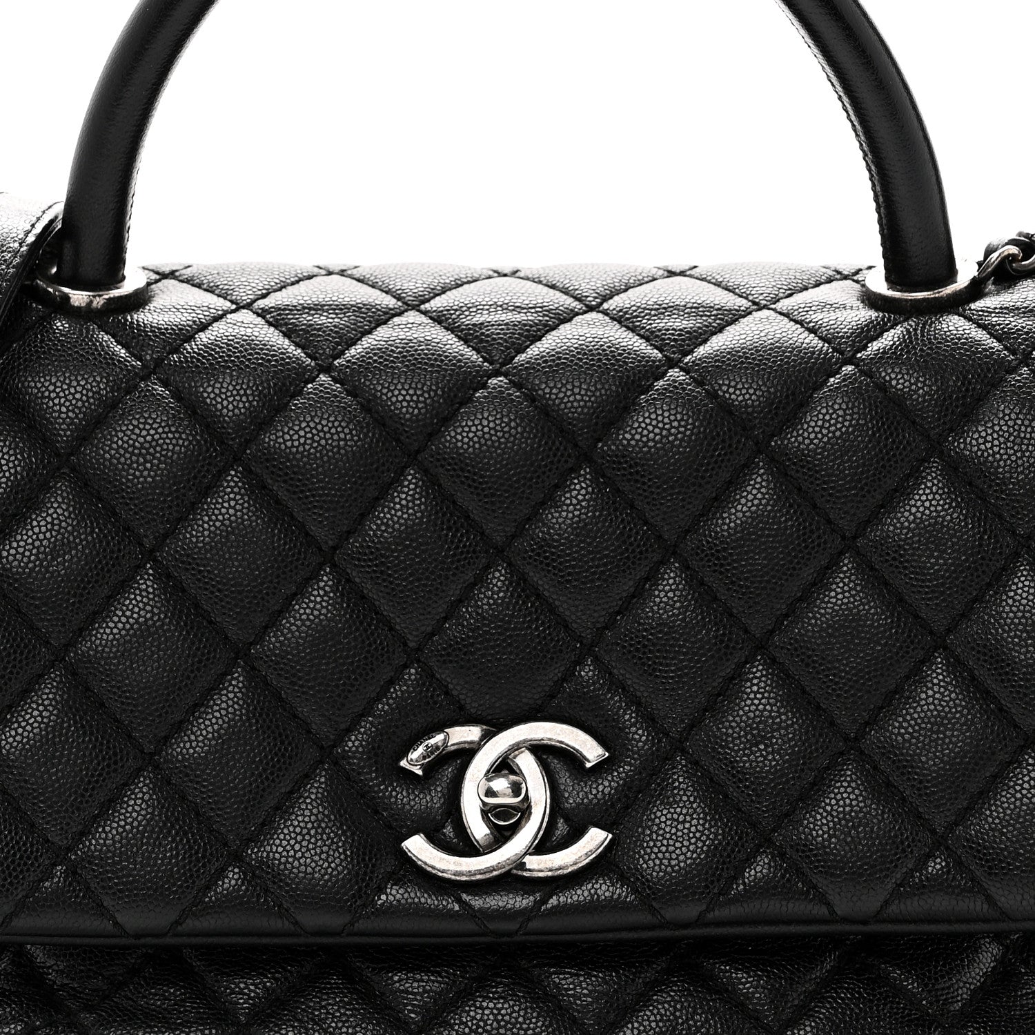 Chanel Caviar Quilted Small Coco Handle Flap Black 8 of 10