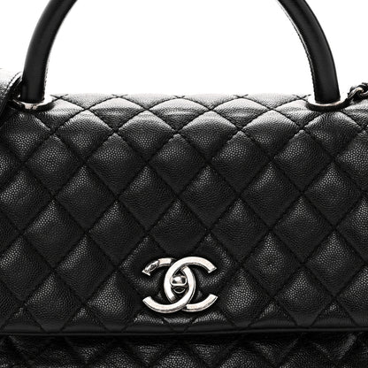 Chanel Caviar Quilted Small Coco Handle Flap Black 8 of 10