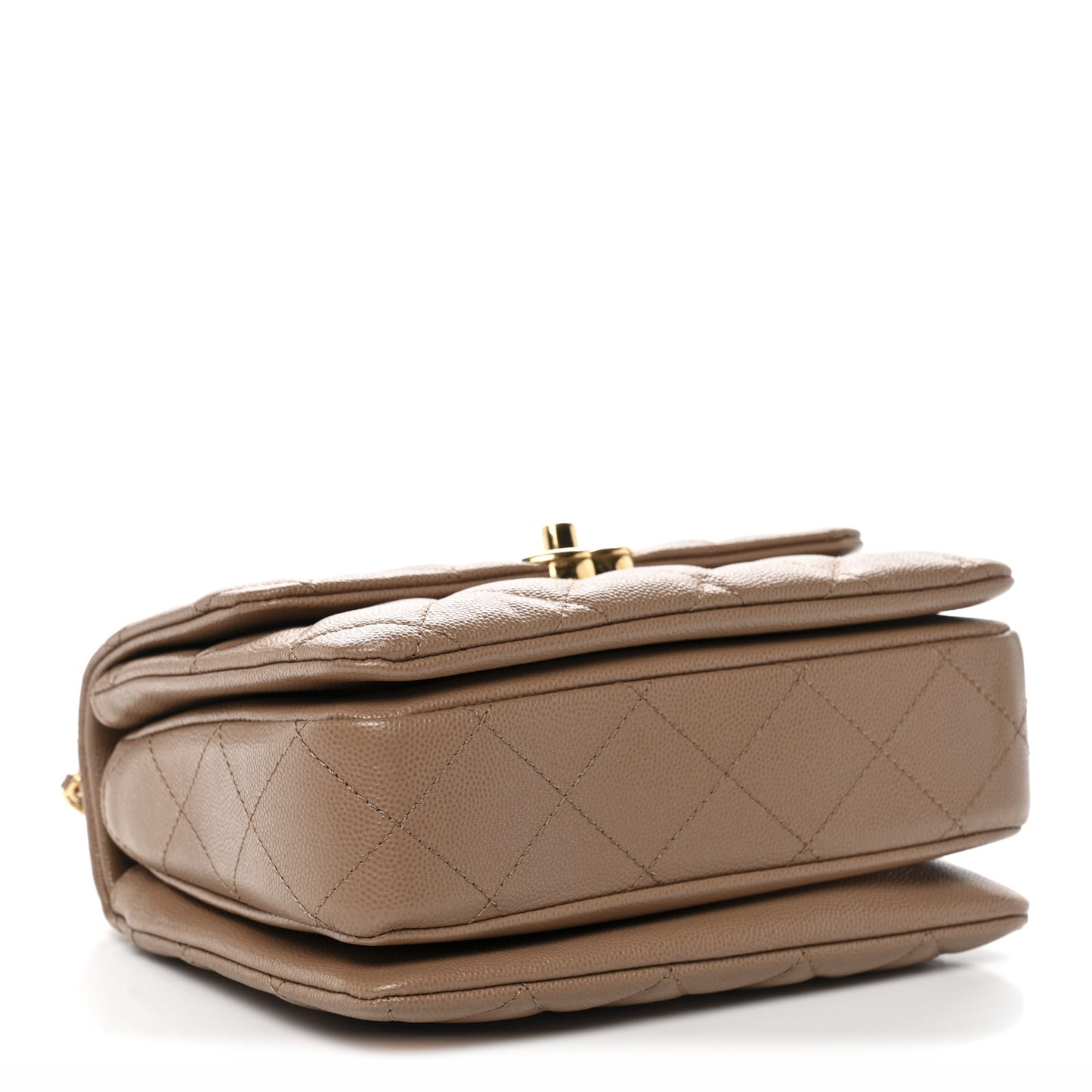 Caviar Quilted Mini Coco First Flap Beige