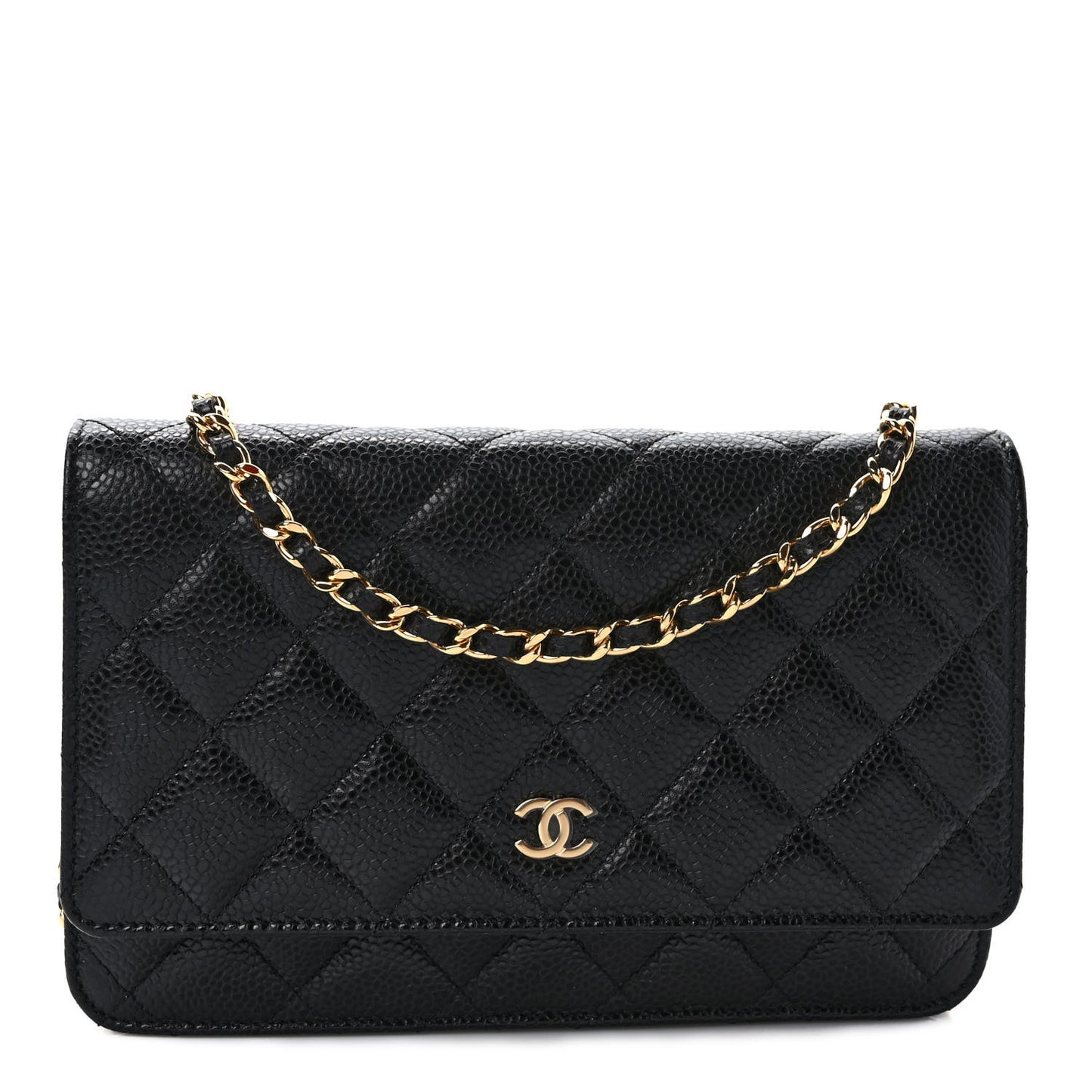 Caviar Quilted Wallet On Chain WOC Black