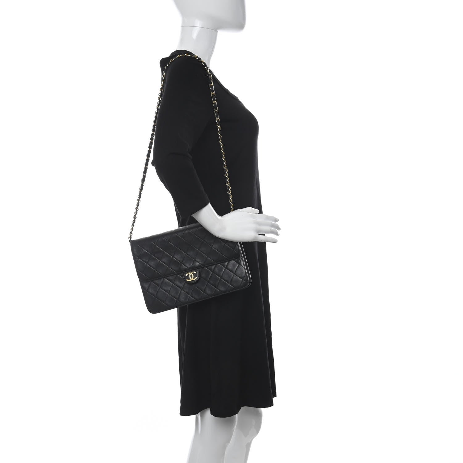 Chanel Lambskin Quilted Medium Single Flap Black 2 of 18