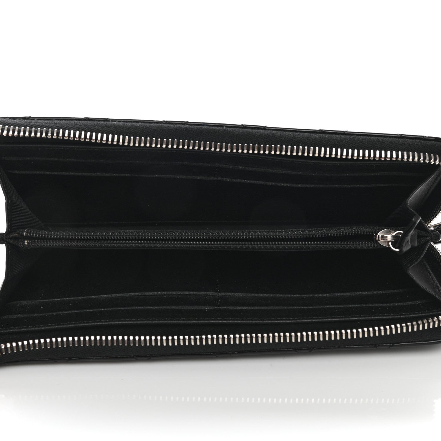 Chanel Patent Quilted Zip Around Wallet Black 5 of 9
