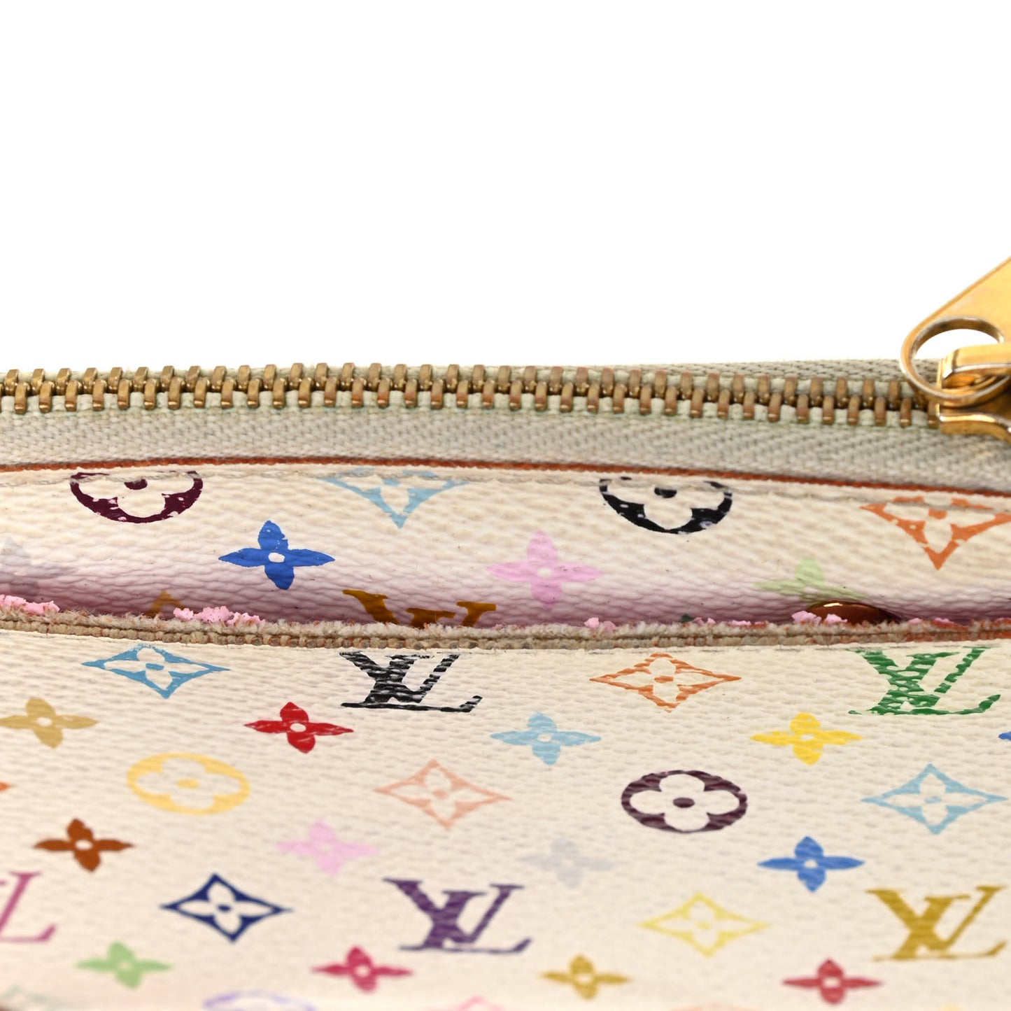 Monogram Multicolor Key Pouch White Litchi