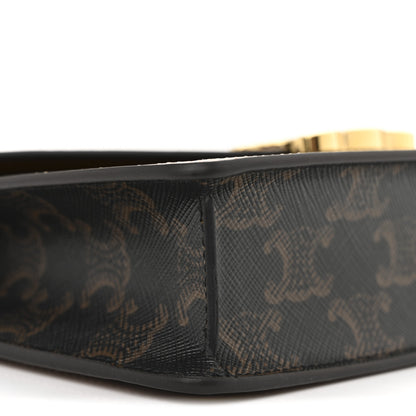 Celine Triomphe Canvas Calfskin Margo Wallet on Chain Tan 9 of 10