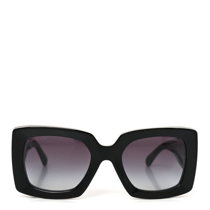 Chanel Acetate Rectangle Sunglasses 5435 Black 2 of 7