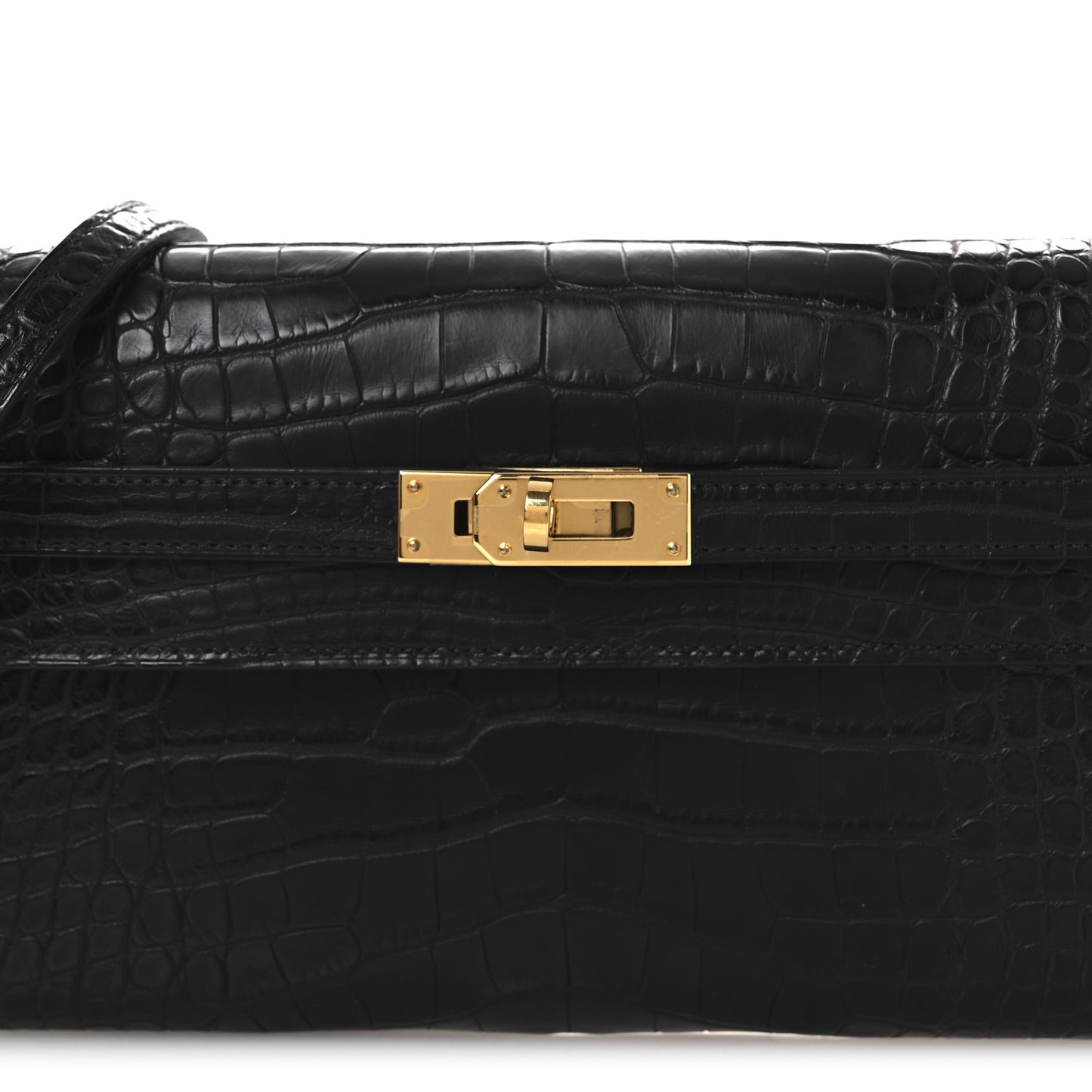 Matte Alligator Kelly Wallet To Go Black
