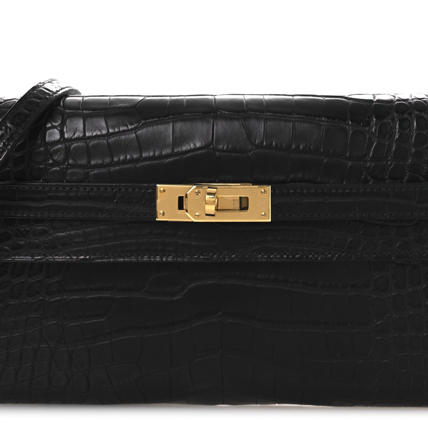 Hermes Matte Alligator Kelly Wallet To Go Black 8 of 12