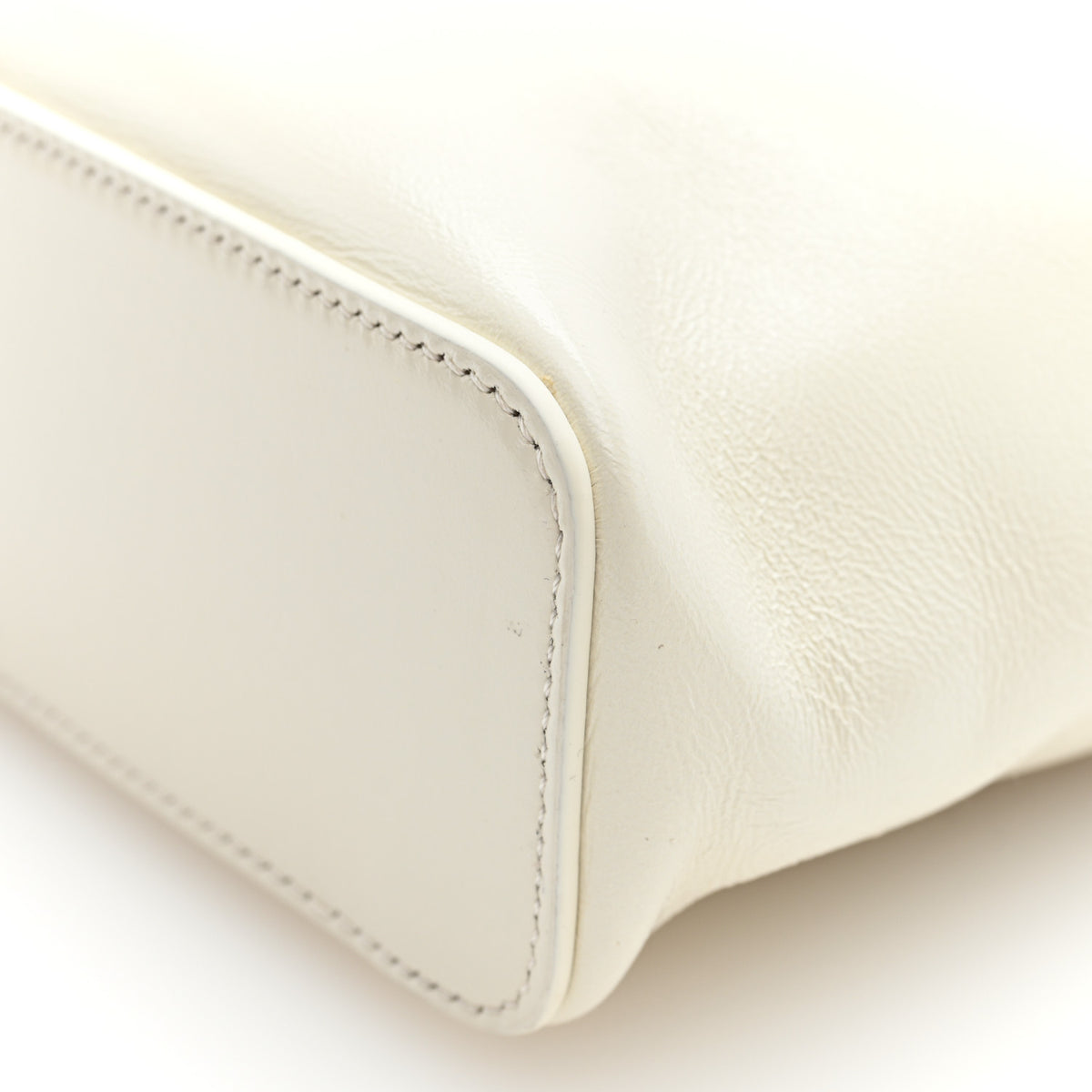 Celine Glossy Lambskin Vanity Frame Rectangle Bag  Creamy White 10 of 10