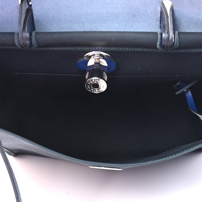 Hermes Vache Hunter Toile Herbag Zip 31 PM Vert Cypress Bleu Saphir 5 of 10