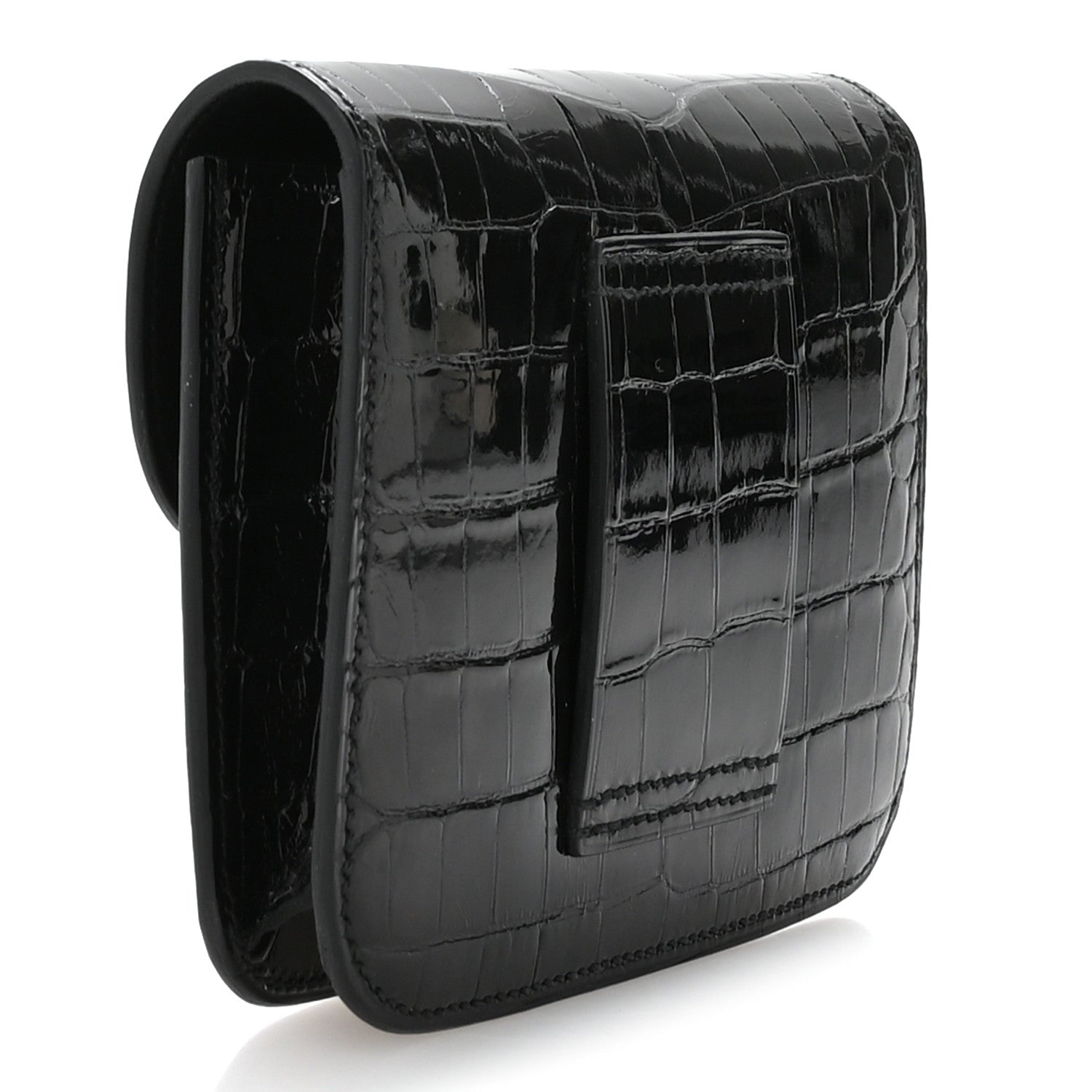 Hermes Shiny Alligator Constance Slim Wallet Black 4 of 9