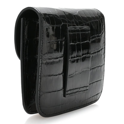 Hermes Shiny Alligator Constance Slim Wallet Black 4 of 9