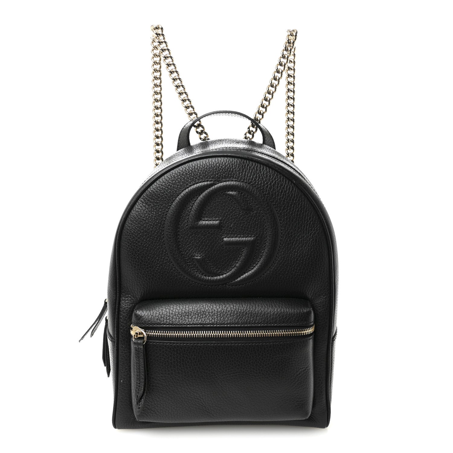Gucci Pebbled Calfskin Soho Chain Backpack Black 1 of 12