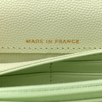 Chanel Caviar Quilted Large Gusset Flap Wallet Light Green 7 of 9
