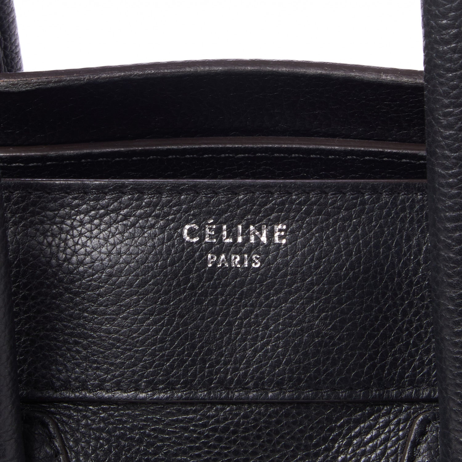 Celine Drummed Calfskin Mini Luggage Black 6 of 8