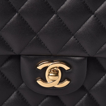 Chanel Lambskin Quilted Medium Double Flap Black 8 of 11