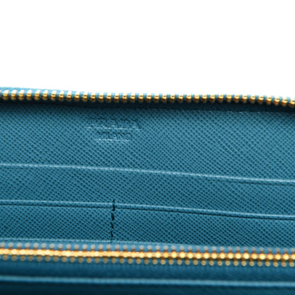 Prada Saffiano Metal Zip Around Wallet Voyage 6 of 9