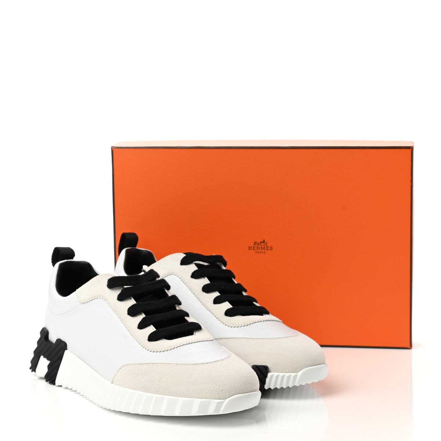 Goatskin Suede Goatskin Bouncing Sneakers 40 White Black
