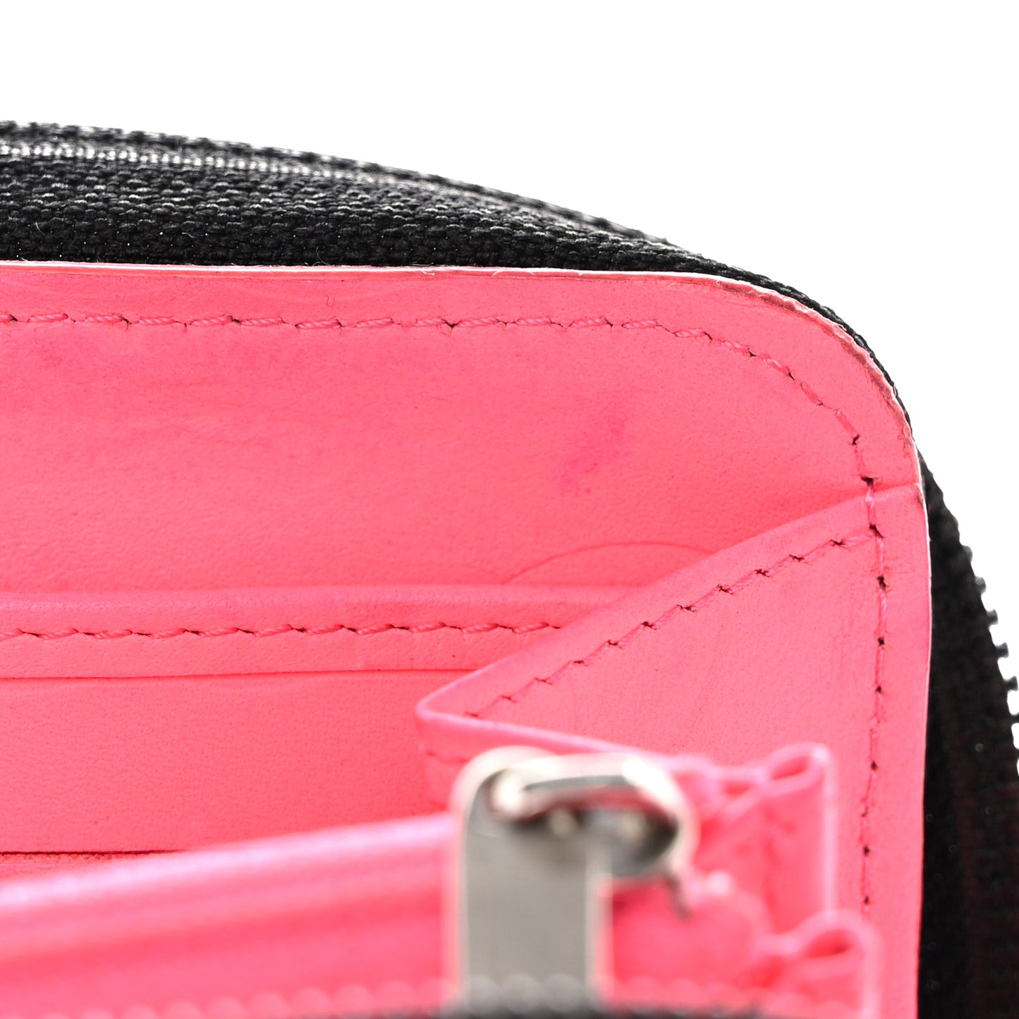 Calfskin Quilted Cambon Large Gusset Zip Around Wallet Black