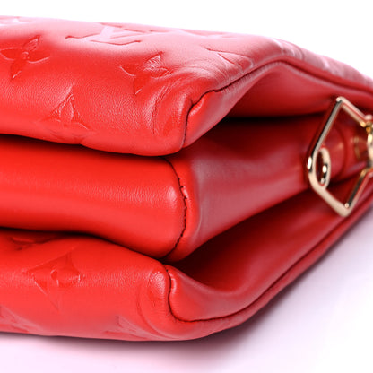 Louis Vuitton Lambskin Embossed Monogram Coussin PM Red 10 of 11