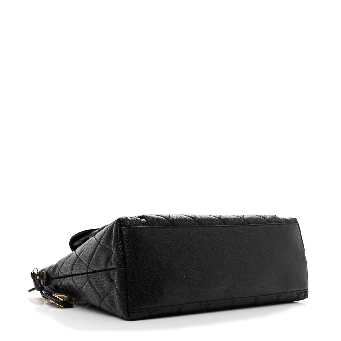 Caviar Quilted Flap Shoulder Bag Black