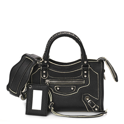 Balenciaga Supple Grained Calfskin Classic Silver Hardware Highlight Mini City Black 1 of 9