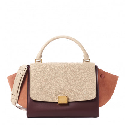 Celine Bullhide Calfskin Grained Nubuck Small Tri-Color Trapeze Medium Chamois 1 of 7