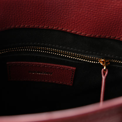 Burberry Grainy Calfskin House Check Small Banner Tote Crimson 6 of 10