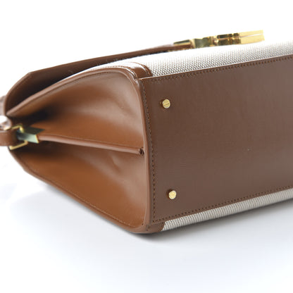 Saint Laurent Canvas Calfskin Medium Classic Monogram Cassandra Top Handle 6 of 9