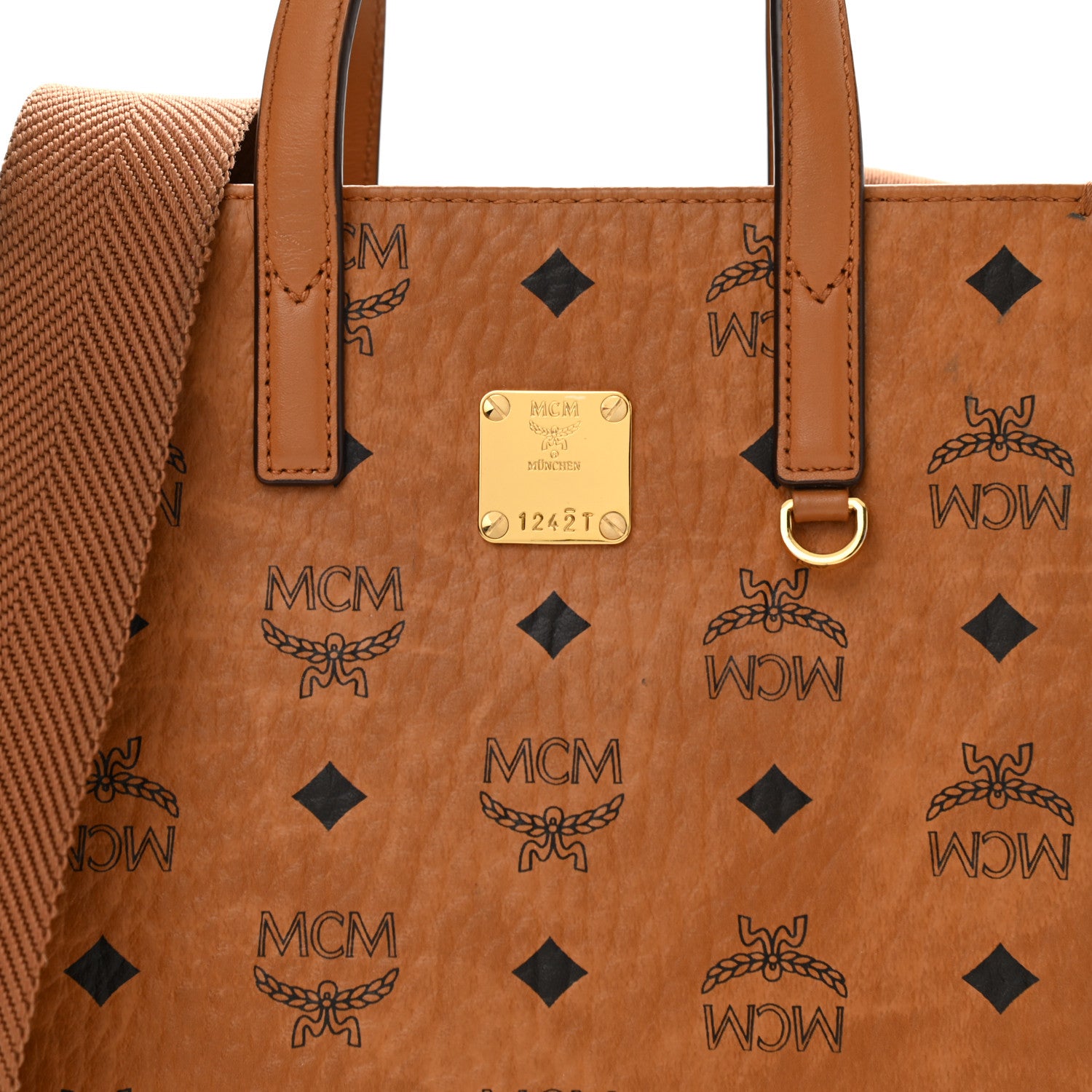MCM Visetos Mini Klassik Tote Cognac 8 of 13