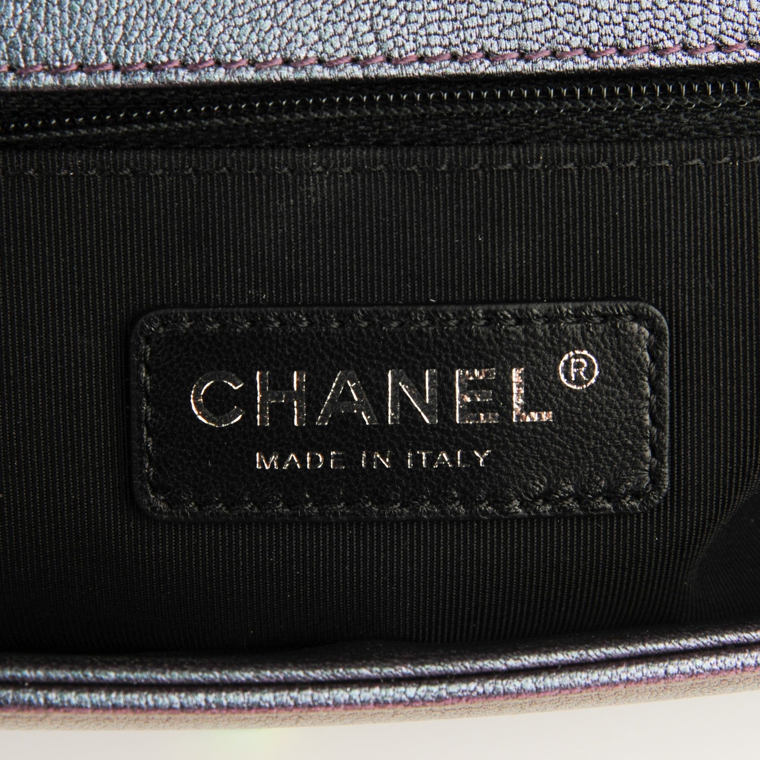 Chanel Iridescent Goatskin Quilted New Medium Boy Flap Purple 6 of 8