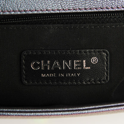 Chanel Iridescent Goatskin Quilted New Medium Boy Flap Purple 6 of 8