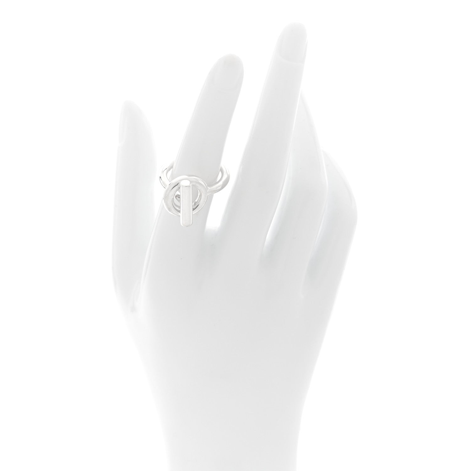 Hermes Sterling Silver GM Echappee Ring 54 6.75 2 of 5