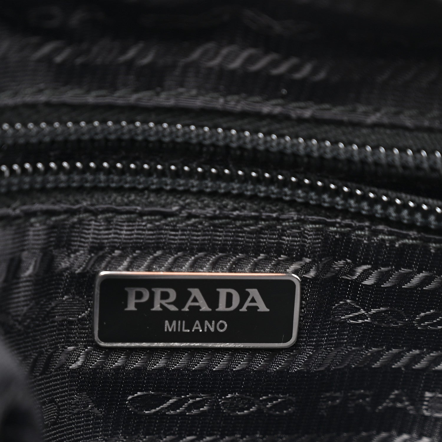 Prada Tessuto Nylon Vela Saffiano Metal Triangle Logo Wristlet Pouch Black 6 of 8