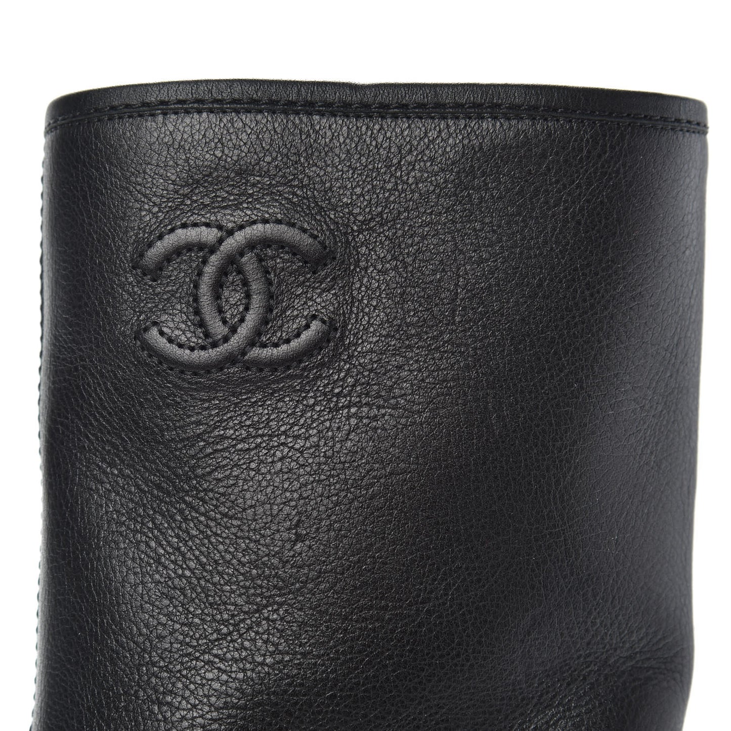 Calfskin Quilted CC Boots 38 Black