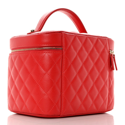 Chanel Caviar Quilted Large Vanity Pouch Red 3 of 12
