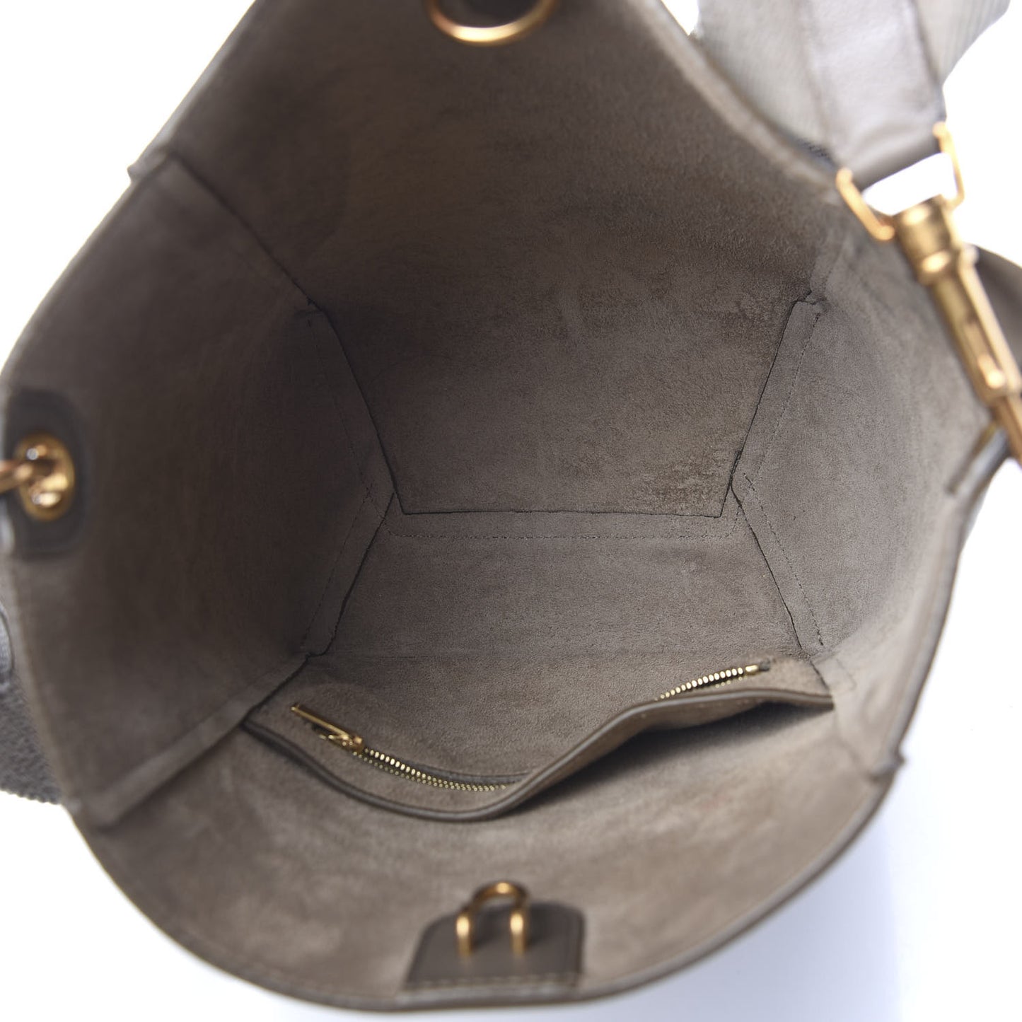 Soft Grained Calfskin Small Sangle Bucket Bag Taupe
