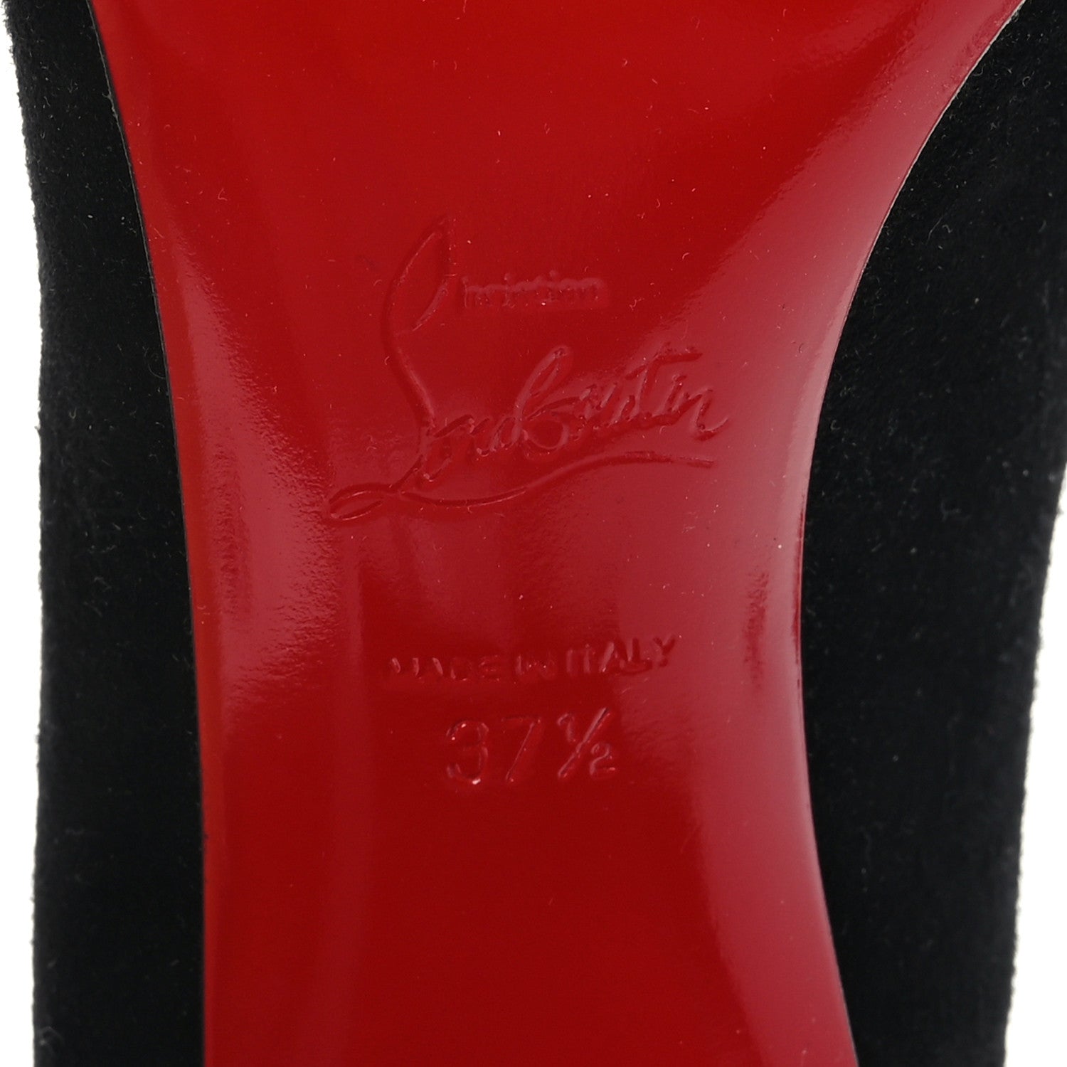 Christian Louboutin Suede Calfskin Miss Duvette 55mm Cap Toe Pumps 37.5 Black 7 of 8