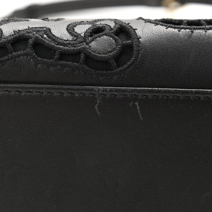 Dolce & Gabbana Lambskin Medium Embroidered Laser Cut Miss Sicily Satchel Black 9 of 11