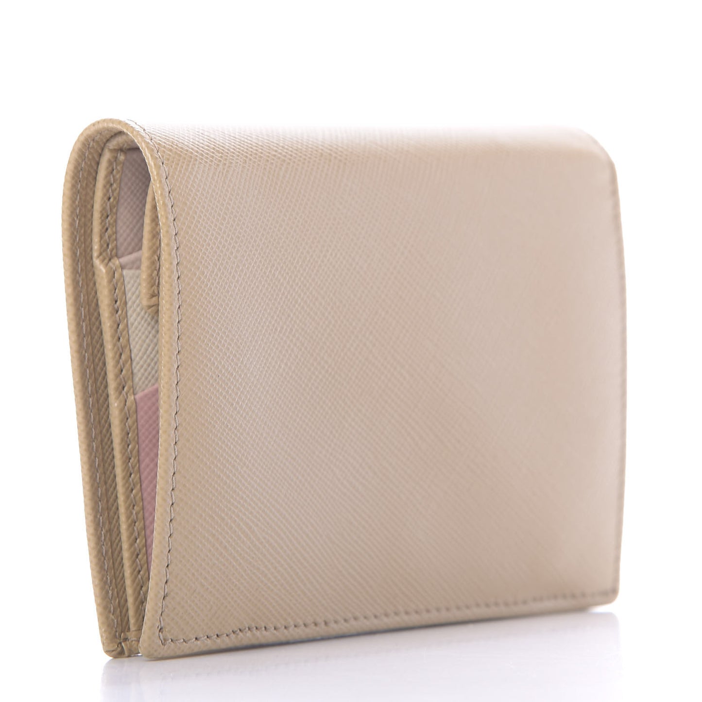 Saffiano Multicolor Compact Wallet Sabbia Cammeo Orchidea