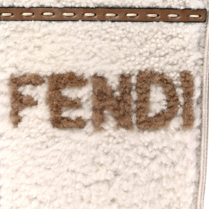 Fendi Shearling Vitello King Plexiglass Logo Mini Fendi Sunshine Shopper Tote White 12 of 14