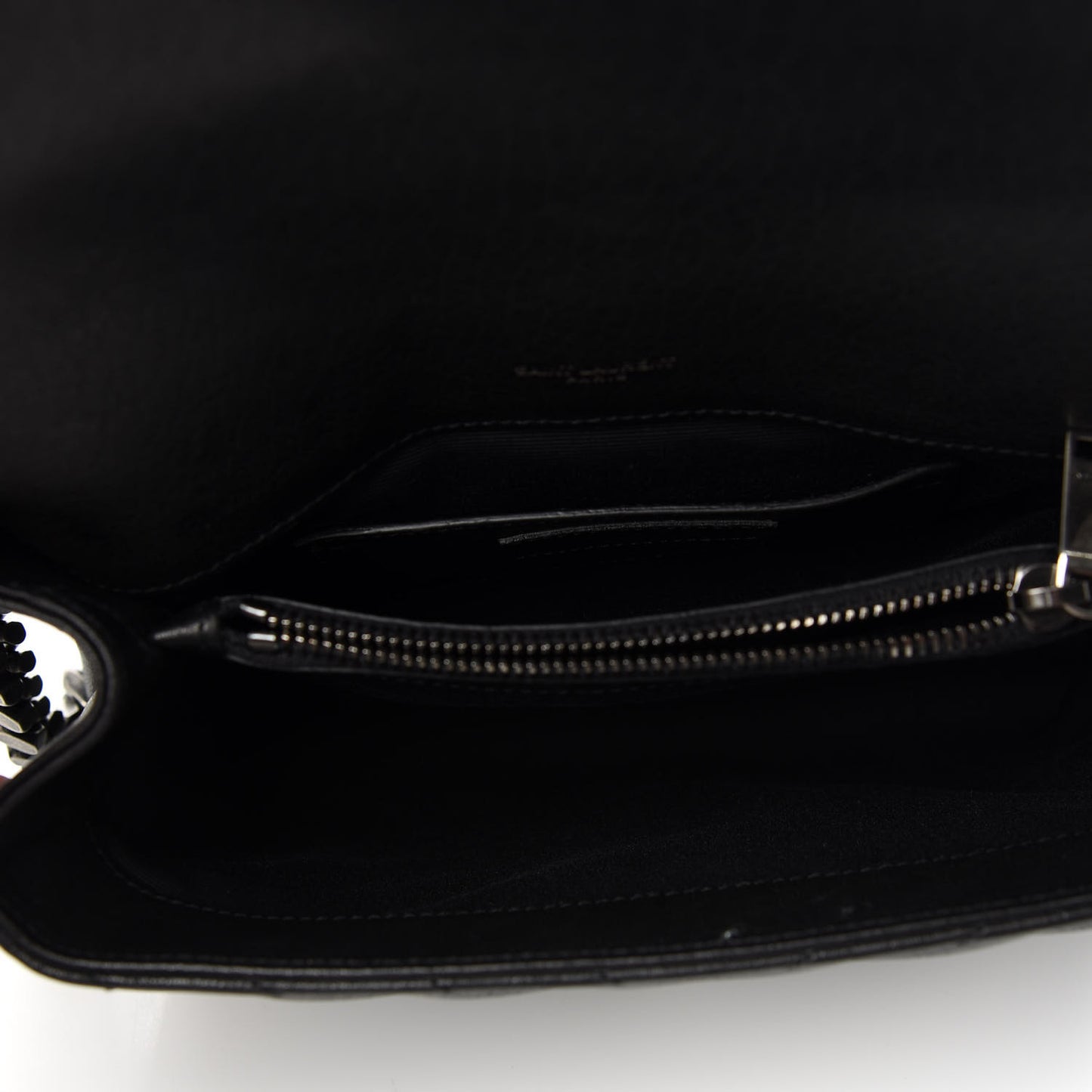 Sheepskin Matelasse Chevron Monogram Medium College Bag Black