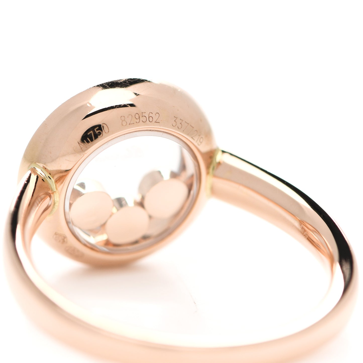 18K Rose Gold 3 Happy Diamond Icons Ring 52 6