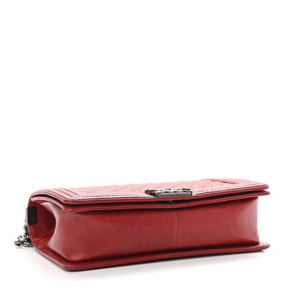 Chanel Caviar Quilted New Medium Boy Flap Dark Red 4 of 9