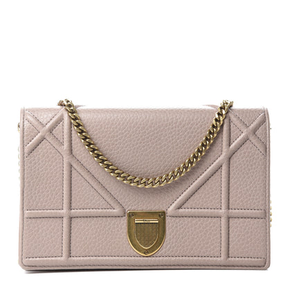 Christian Dior Grained Calfskin Diorama Wallet on Chain Pouch Nude 1 of 12