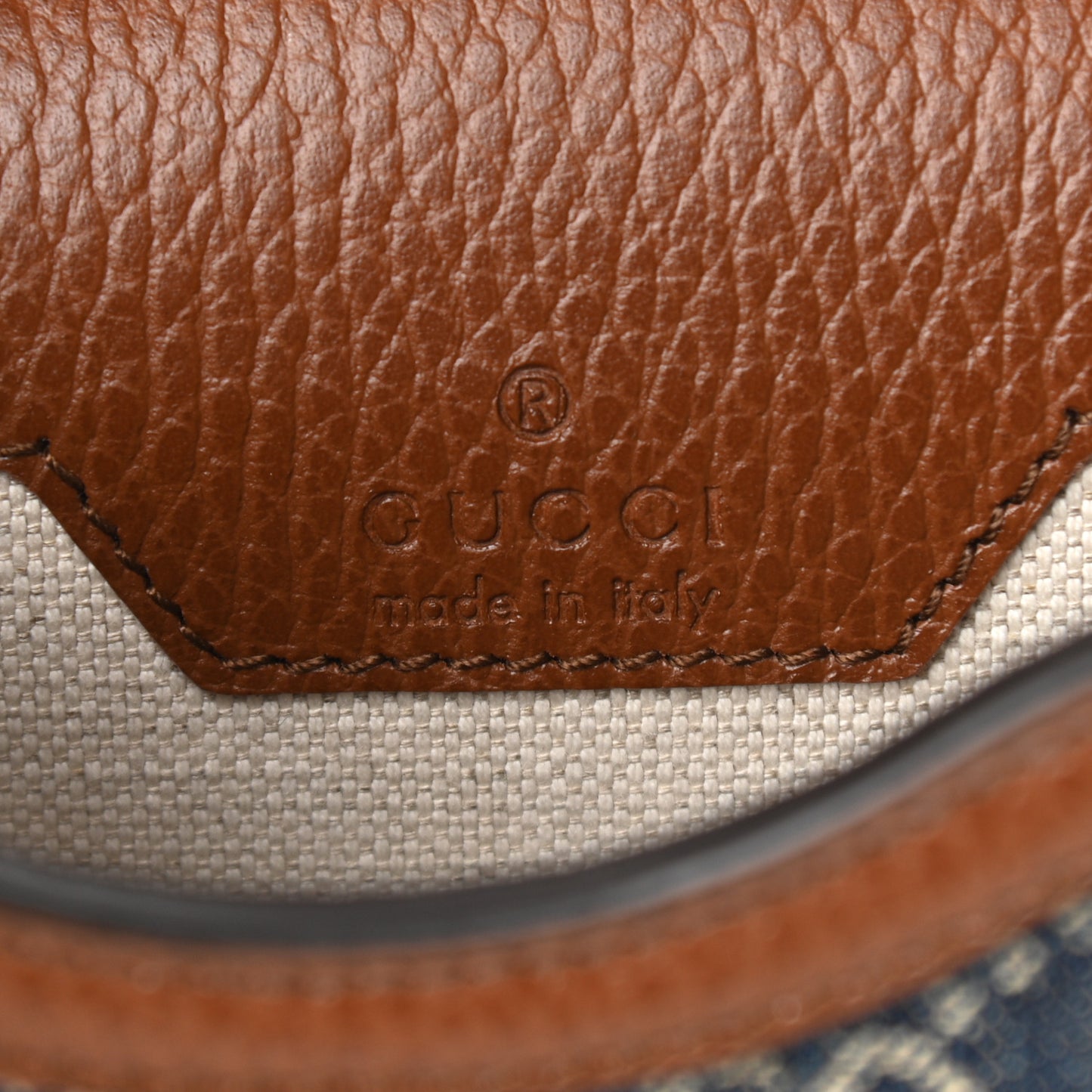 New Denim GG Monogram Dollar Calfskin Mini Horsebit 1955 Crossbody Bag Blue Tea Cuir Epilog