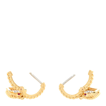 Roberto Coin 18K Yellow White Gold Diamond Barocco Square Cluster Dangle Hoop Drop Earrings 3 of 4